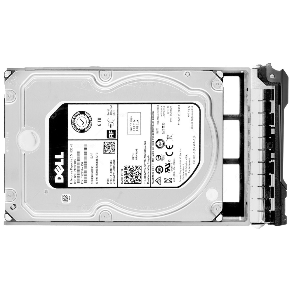 RHVWG DELL 6TB 7.2K 3.5 LFF 12G SAS HARD DRIVE 0RHVWG, ST6000NM095